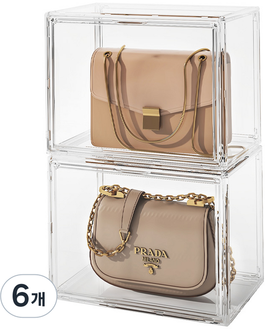 춘게엘 다용도 투명 아크릴 명품 가방정리함, 1번, 6개