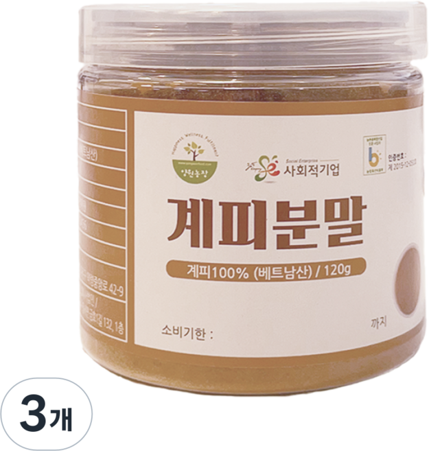 양원농장 계피분말 계피가루, 3개, 120g