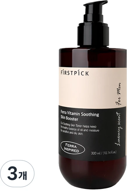 페라 향 좋은 남성 남자 스킨 토너 화장품 대용량 올인원 아쿠아, 3개, 300ml - 쿠팡