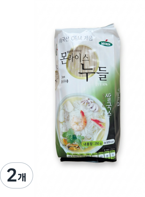 몬라이스 쌀국수 월남쌈 비빔국수 버미셀리, 250g, 2개