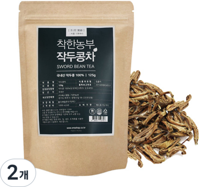 착한농부 국내산 작두콩차, 2개, 1개입, 125g