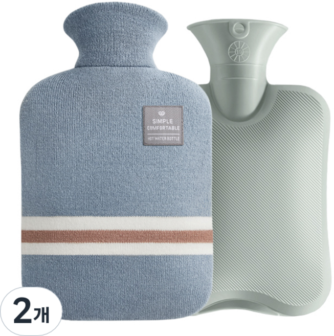 알루이 찜질 핫팩 보온 물주머니 1L, 2개