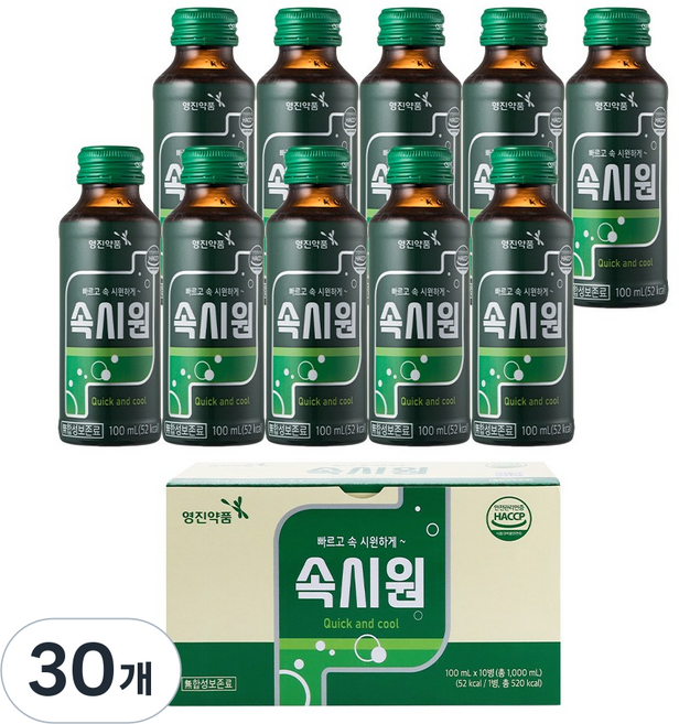 영진약품 속시원 식후 케어 소화 음료 상쾌한 컨디션 관리, 30개, 100ml