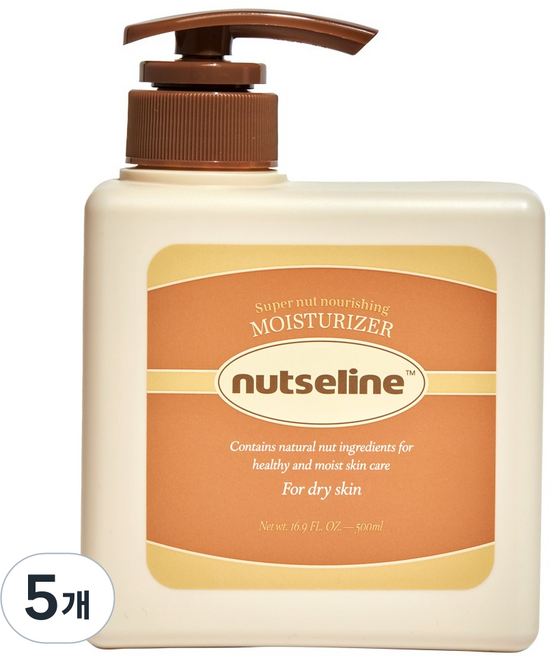 넛세린 슈퍼 넛 모이스처 무향 바디로션 바디크림 바디밀크 보습, 5개, 500ml