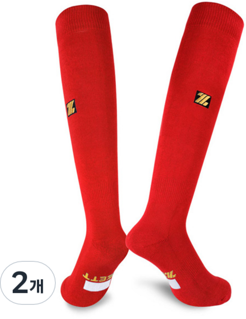 제트 성인용 야구양말 BSK-200 적색, 2개