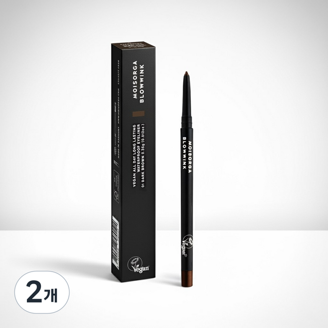 모이스올가 블로우윙크 올데이 롱래스팅 워터프루프 아이라이너 0.35g 비건화장품 02오로라 블랙, 01 다크브라운, 2개