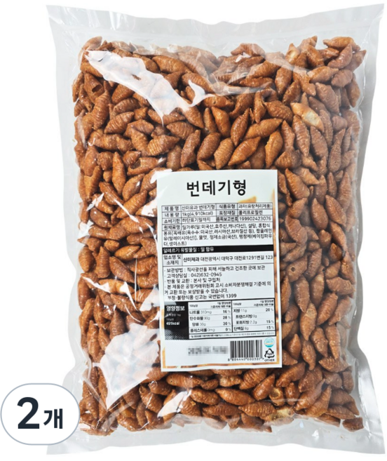 신미제과 번데기형 과자, 2개, 1kg