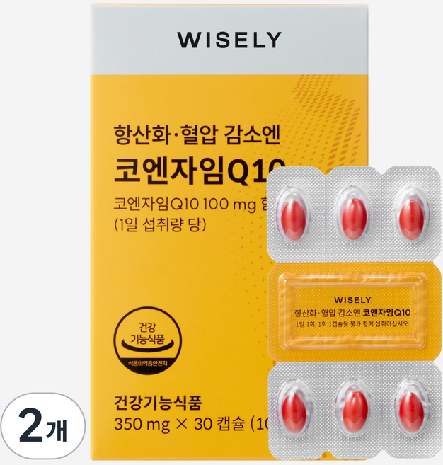 와이즐리 항산화 혈압 감소엔 코엔자임Q10, 2개, 30정