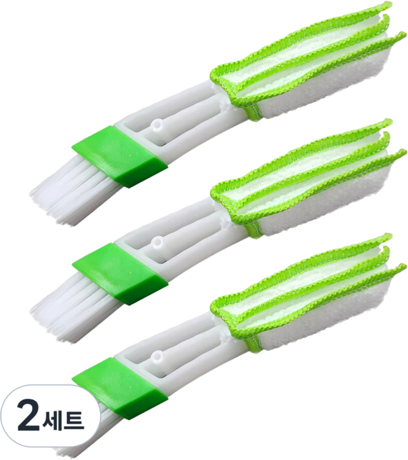 [2+1]다용도 차량용 송풍구 틈새 청소 브러쉬 패드 세트, 2세트