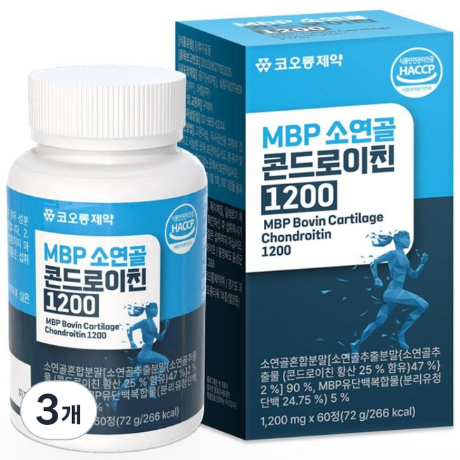 코오롱제약 MBP 소연골 콘드로이친 1200, 3개, 60정