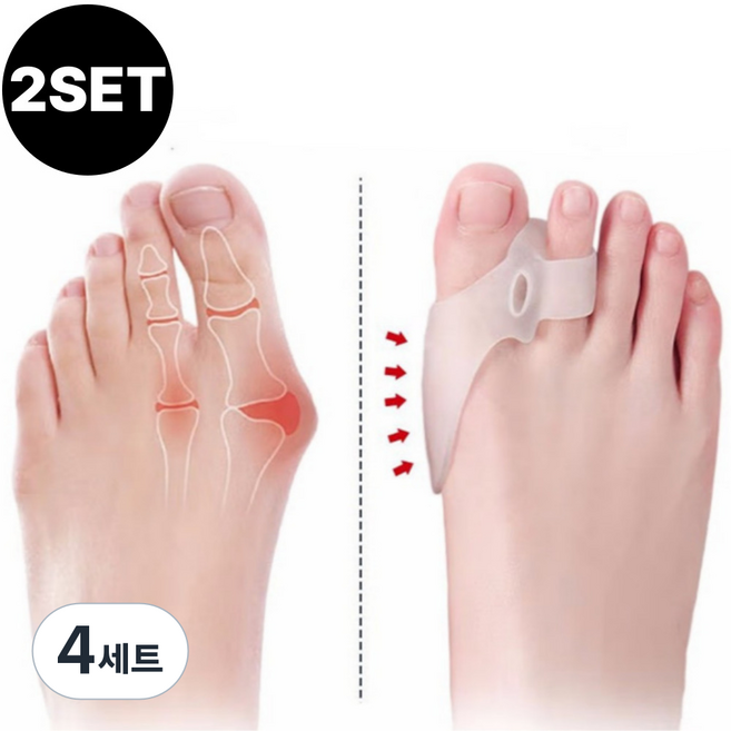 PRET 엄지발가락 보호패드 고정 밴드, 투명색, 4세트