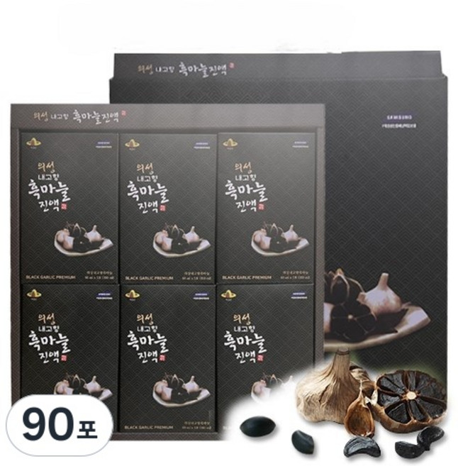 의성정품 발효 흑마늘 진액 1박스30포, 90개, 60ml