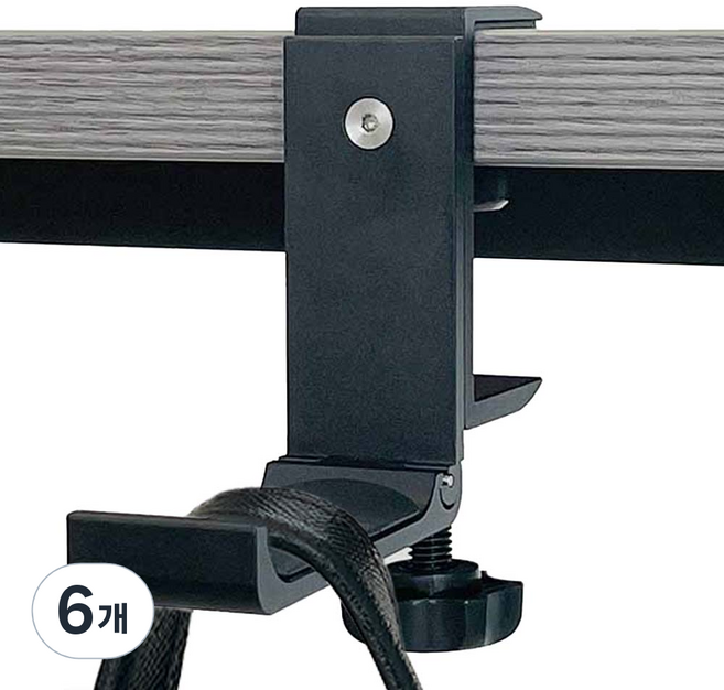 10년 쓰는 무타공 OTD 가방걸이 책상 책가방 헤드폰 쇼핑백 거치대, 마스 블랙, 6개