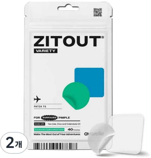 에버렐 짓아웃 트러블 패치 (빅사이즈 + 스팟 믹스) 하이드로콜로이드, 2개, 40개입 - 쿠팡