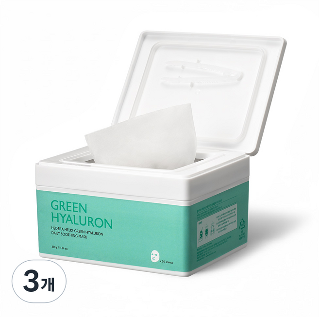 밀크터치 서양송악 그린 히알루론 데일리 수딩 마스크, 30개입, 3개
