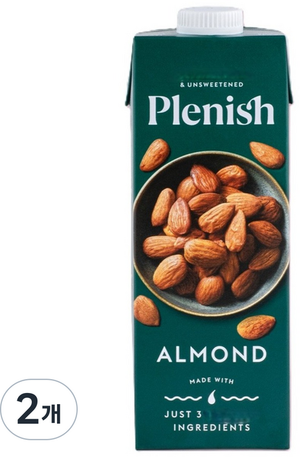 플레니쉬 무첨가 아몬드 무가당 당뇨 음료, 1L, 2개