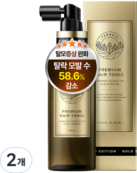 테라픽 프리미엄 헤어토닉 시너지 더블 업, 160ml, 2개