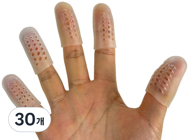 루니바 통풍 실리콘 손가락 골무, 30개, 클리어