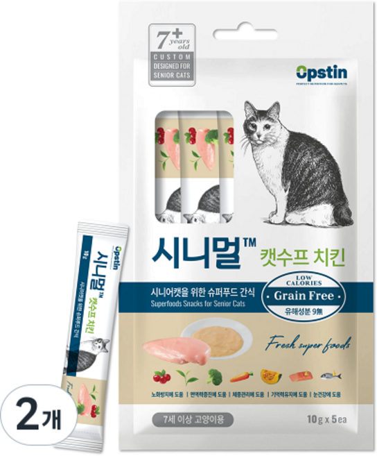 시니멀 캣수프 간식 5p, 치킨, 50g, 2개