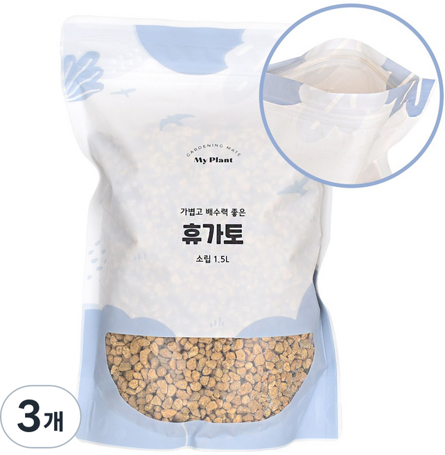 마이플랜트 휴가토 소립, 3개, 1.5L