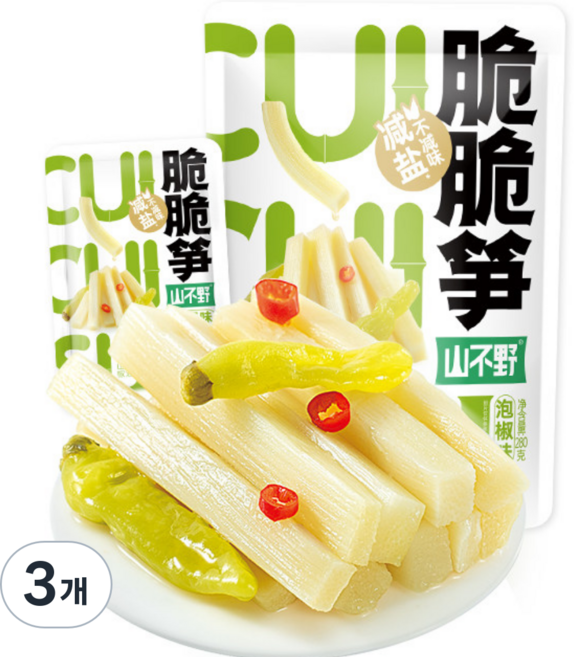 죽순 고추 절임 간식 개별포장, 3개, 280g
