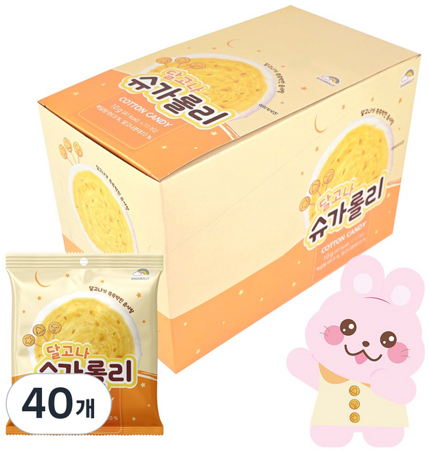 달고나 슈가롤리 솜사탕, 40개, 10g