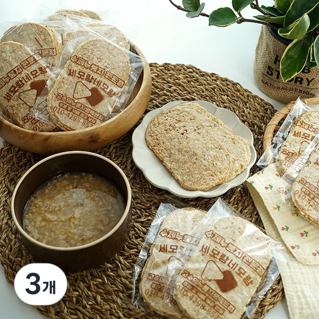 현미&보리 수제 누룽지 고수의누룽지 기름제로누룽지, 420g, 3개