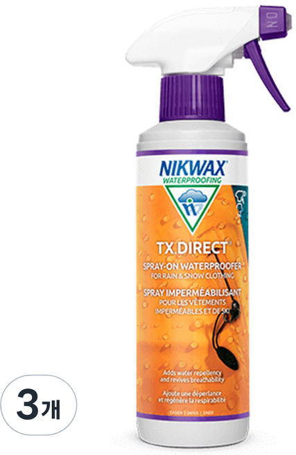 NIKWAX 닉왁스 다이렉스 스프레이온 고어텍스용 발수제, 300ml, 3개
