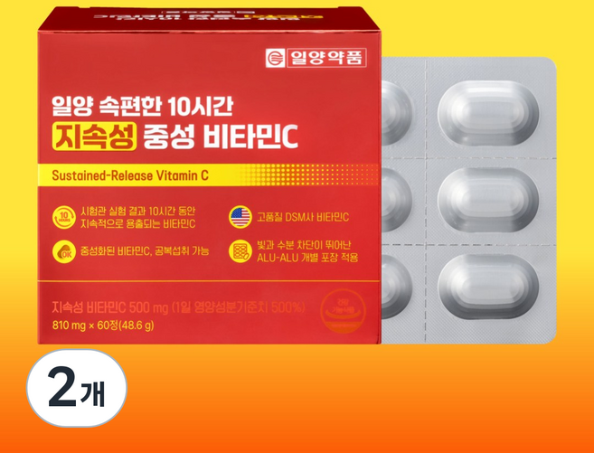 일양약품 속편한 10시간 지속성 중성 비타민C, 2개, 60정