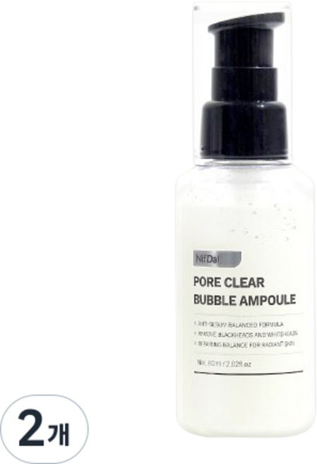니프달 블랙헤드 버블 앰플 클렌저 모공 피지 노폐물 클렌징 민감성 피부, 2개, 60ml