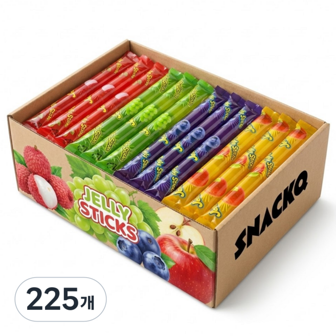 스낵큐 노브랜드 과자, 225개, 맛있는 젤리스틱