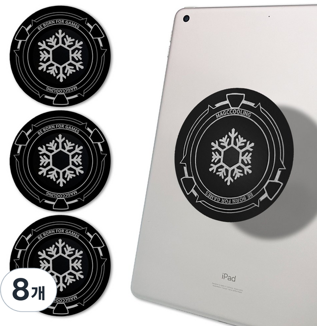 스마트폰 태블릿 부착형 스노우 쿨링패드, 8개, 태블릿용 블랙