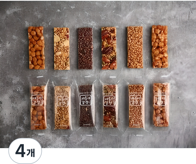 러블리강정 [ NEW 올인원팩 ] 수제 에너지바 & 오란다 / 식사대용 건강 간식, 4개, 256g