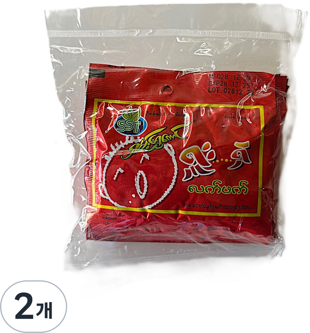 미얀마 사워 스파이시 발효 찻잎 (차나무잎 38.49%함유) Myanmar Tea Leaf, 2개, 10개입, 16g