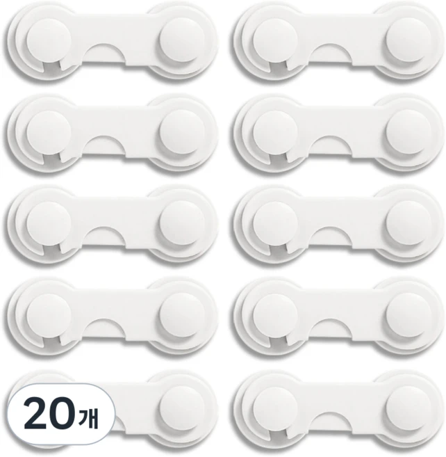 코지메이트 여닫이문 서랍 잠금장치 고리형, 20개, 화이트 - 쿠팡