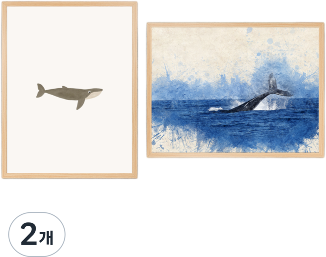 액자 프레임 대형 액자 벽걸이 탁상용 웨딩 결혼식 가족사진, 2개, 내추럴