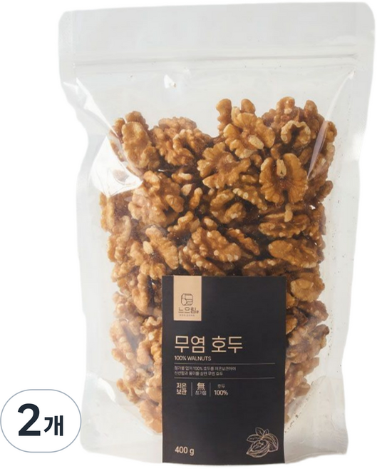 느으림 저온보관으로 더 신선한 무염 호두, 2개, 400g