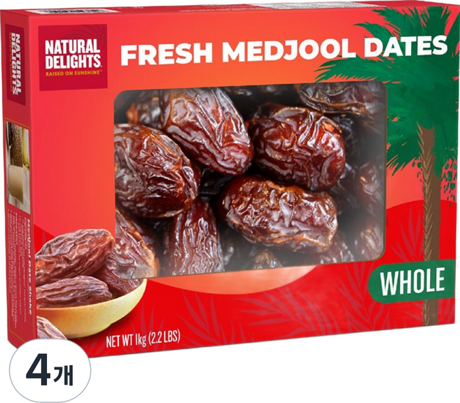내추럴딜라이츠 프리미엄 메드줄 대추야자, 1kg, 4개