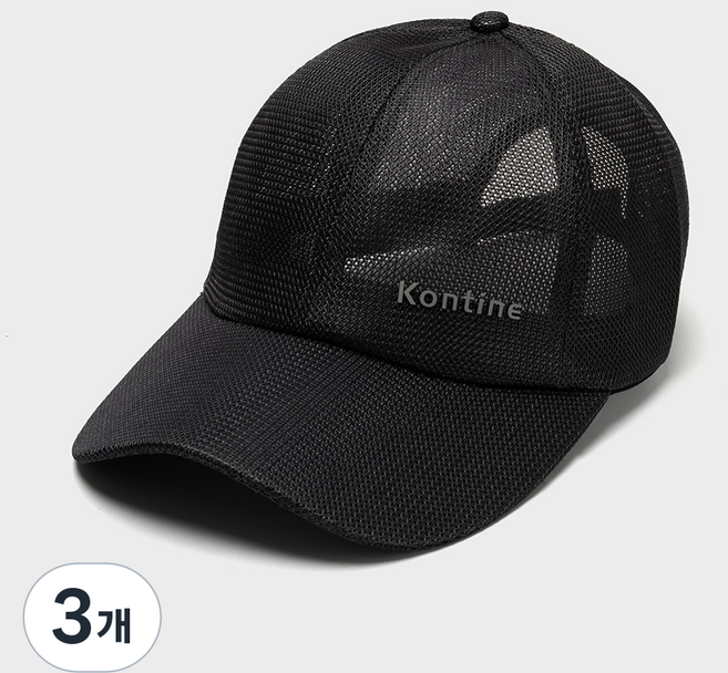 콘티네 풀매쉬캡 골프모자 자외선차단 남녀공용, 3개, 블랙
