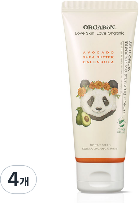 오가본 씨앗품은 유기농 유아용 보습크림, 100ml, 4개