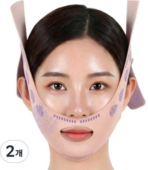 쿠비코 수면 입벌림방지 2-Way 리프팅밴드, 2개, 핑크