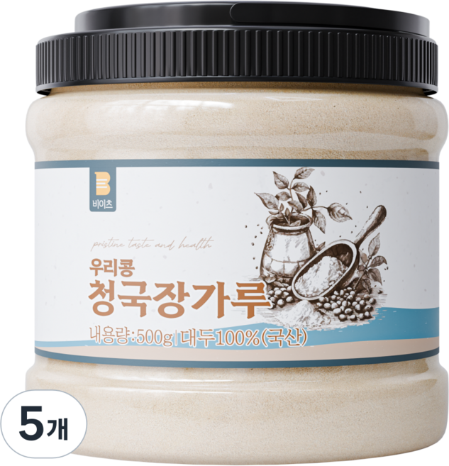 국산 100% 비이츠 우리콩 청국장가루, 5개, 500g