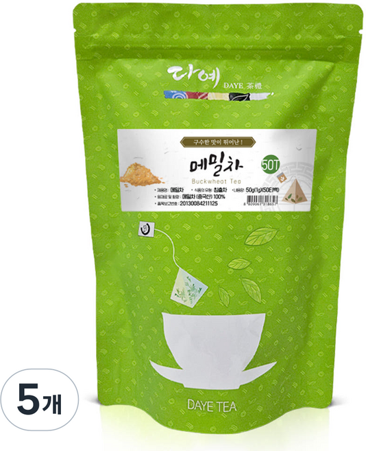 [본사직영] 다예 맛있는 100% 메밀차 생분해 삼각티백, 5개, 50g, 50개입