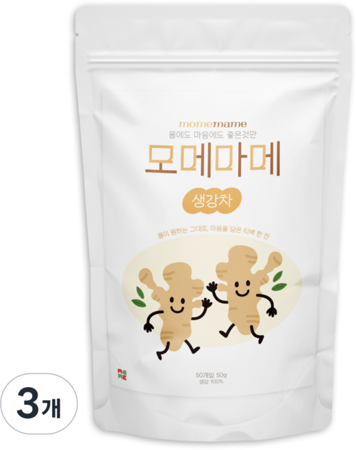 모메마메 국내산 생강차 삼각티백 마시는차, 3개, 50개입, 1g