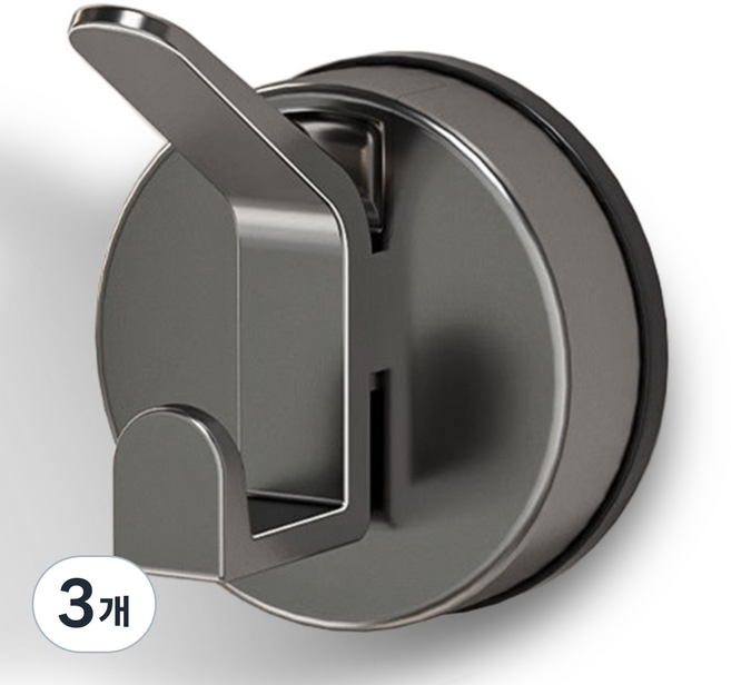 내집클로버 흡착식 다용도 걸이 무타공, 3개, 그레이