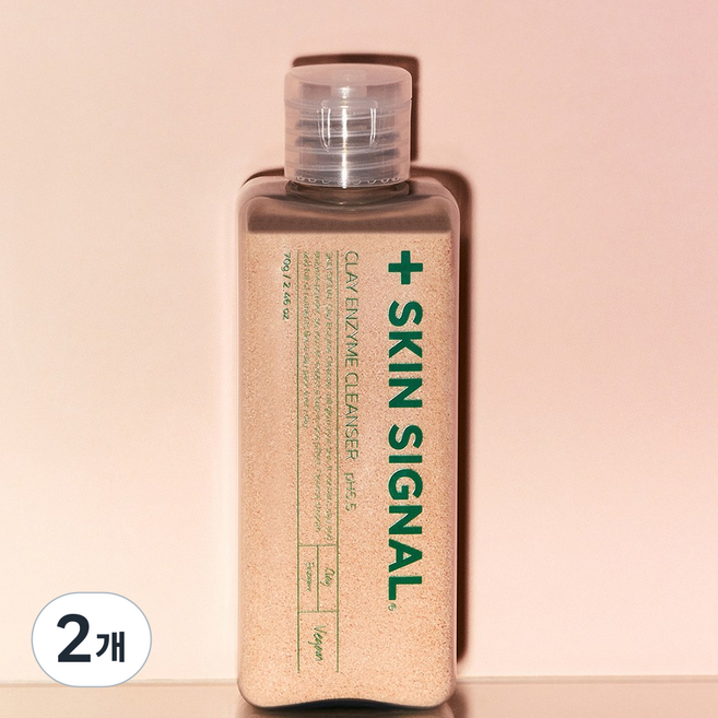 스킨시그널 핑크클레이 효소 클렌저 파우더, 70g, 2개