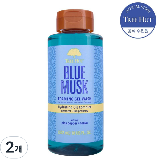 트리헛 포밍 젤 워시 블루 머스크, 2개, 532ml