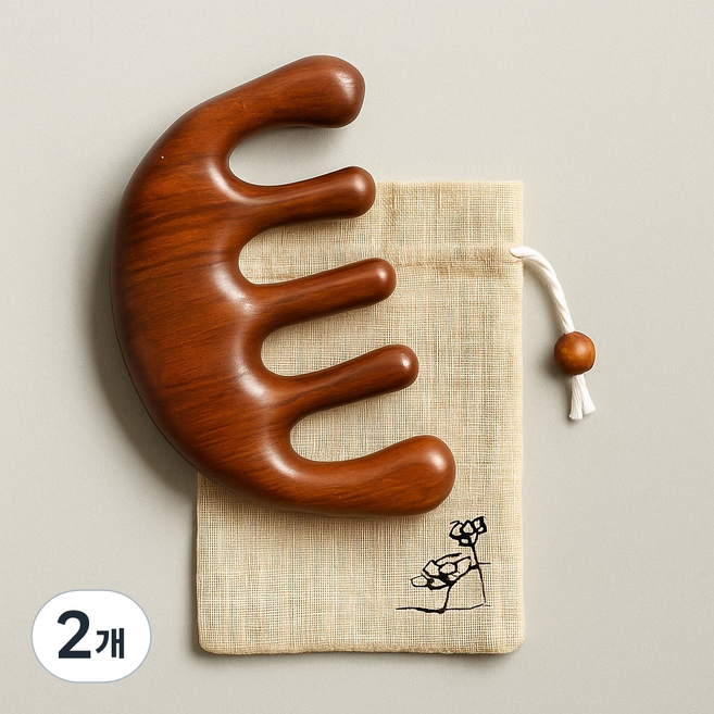 허니잼 우드 괄사 안마 지압기 안마봉 경락 마사지 도구 뷰티 케어 소품, B타입, 2개