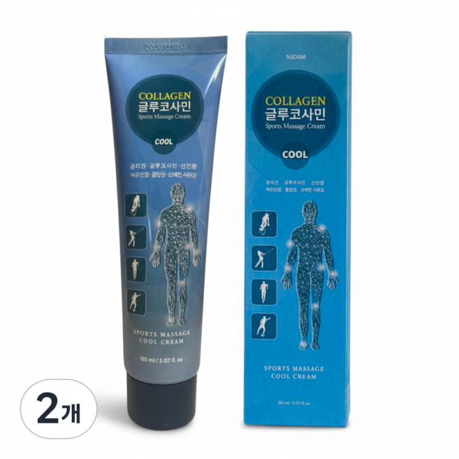 마켓정감/수출용 스포츠 맛사지 겔 젤 크림 쿨링 cool 글루코사민, 150ml, 2개