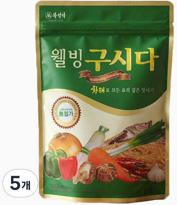 북설악 만능 분말육수 황태 웰빙구시다, 500g, 5개